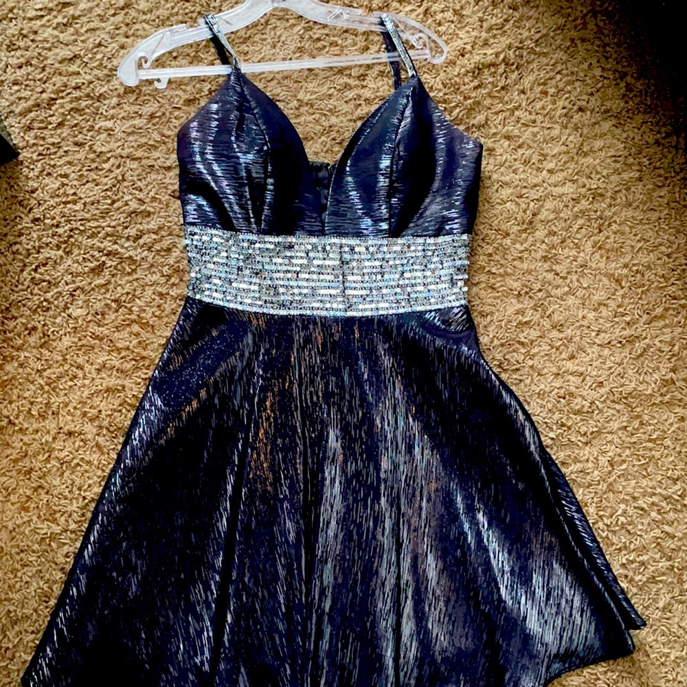 Black with silver A lined dress